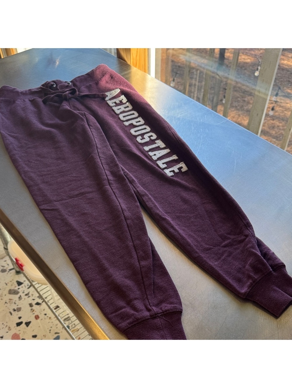 Aeropostale Burgundy Jogger-Style Sweatpants Women's Size XS